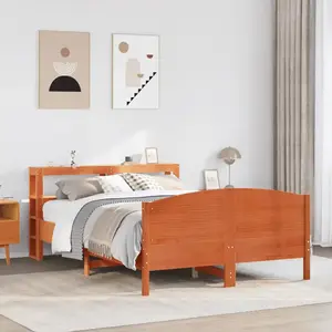 vidaXL Cadre de lit sans matelas cire marron 160x200cm bois pin massif pas cher