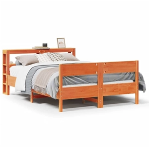 vidaXL Cadre de lit sans matelas cire marron 150x200cm bois pin massif pas cher