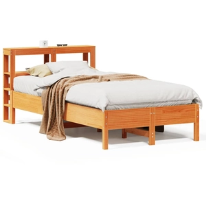 vidaXL Cadre de lit sans matelas cire marron 100x200cm bois pin massif pas cher