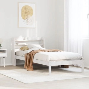 vidaXL Cadre de lit sans matelas blanc 75x190 cm bois de pin massif pas cher