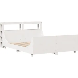 vidaXL Cadre de lit sans matelas blanc 120x190 cm bois de pin massif pas cher