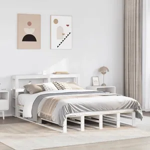 vidaXL Cadre de lit sans matelas blanc 120x190 cm bois de pin massif pas cher