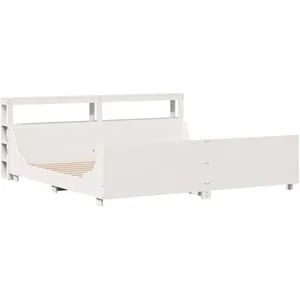 vidaXL Cadre de lit sans matelas blanc 180x200 cm bois massif de pin pas cher