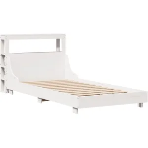 vidaXL Cadre de lit sans matelas blanc 75x190 cm bois de pin massif pas cher
