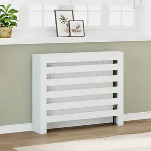 Comparateur de prix : vidaXL Cache-radiateur blanc 104x20x82 cm bois d'ingénierie