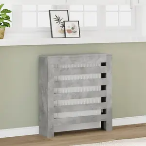 Comparateur de prix : vidaXL Cache-radiateur gris béton 78x20x82 cm bois d'ingénierie