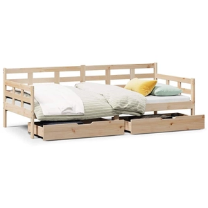 vidaXL Vidaxl Lit De Jour Avec Tiroirs 90x190 Cm Bois De Pin Massif pas cher