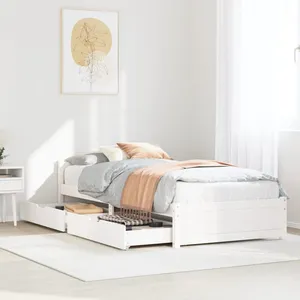 vidaXL Cadre de lit sans matelas blanc 90x190 cm bois de pin massif pas cher