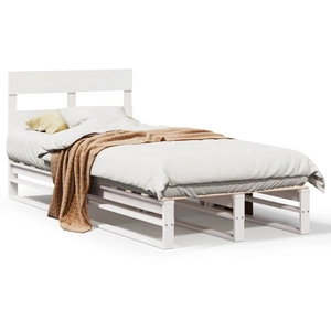 vidaXL Cadre de lit sans matelas blanc 140x200 cm bois de pin massif pas cher