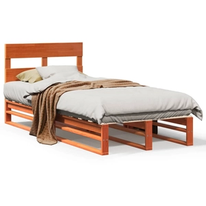 vidaXL Cadre de lit sans matelas cire marron 140x200cm bois pin massif