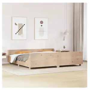 vidaXL Cadre de lit avec tête de lit 180x200 cm bois de pin massif pas cher