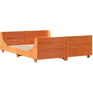 vidaXL Cadre de lit sans matelas cire marron 140x200cm bois pin massif pas cher