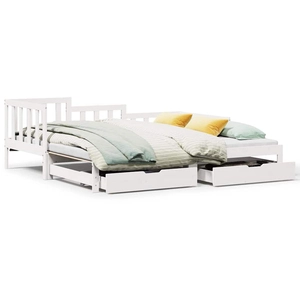vidaXL Lit de jour et lit gigogne et tiroirs 90x190 cm bois pin massif pas cher
