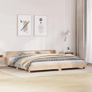 vidaXL Cadre de lit avec tête de lit 200x200 cm Bois de pin massif pas cher