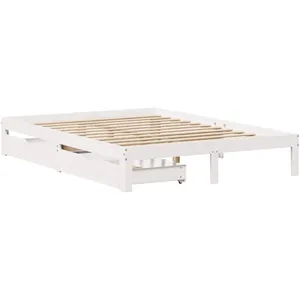 Comparateur de prix : vidaXL Cadre de lit avec tiroirs sans matelas blanc 120x190 cm