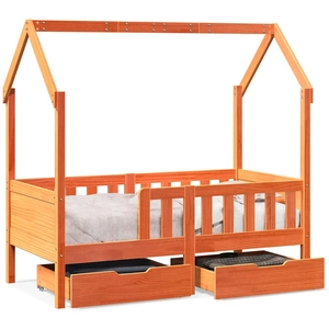 Cadre de lit pour enfant et tiroirs 80x160cm bois de pin massif vidaXL pas cher
