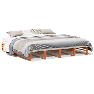 vidaXL Cadre de lit sans matelas cire marron 180x200cm bois pin massif pas cher