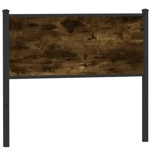 vidaXL Tête de lit chêne fumé 100 cm bois d'ingénierie et acier pas cher
