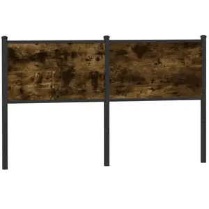 vidaXL Tête de lit chêne fumé 150 cm bois d'ingénierie et acier pas cher