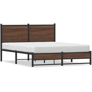 vidaXL Cadre de lit en métal sans matelas chêne marron 140x190 cm pas cher
