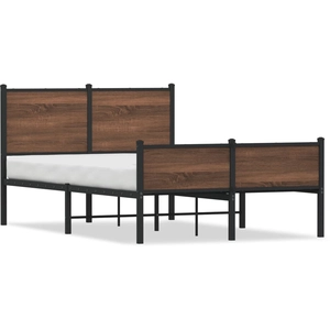 vidaXL Vidaxl Cadre De Lit En Métal Sans Matelas Chêne Marron 137x190 Cm pas cher