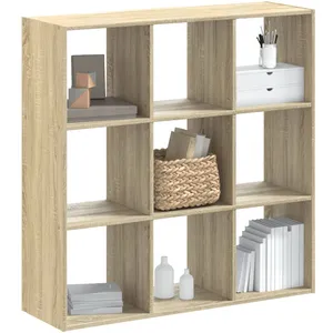 vidaXL Bibliothèque chêne sonoma 102x32x102 cm bois d'ingénierie pas cher