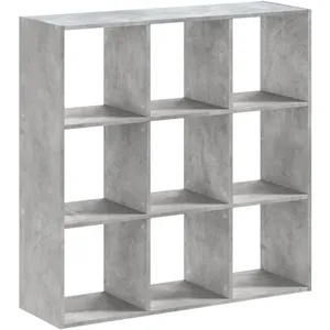 vidaXL Bibliothèque gris béton 102x32x102 cm bois d'ingénierie pas cher