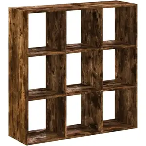 vidaXL Bibliothèque chêne fumé 102x32x102 cm bois d'ingénierie pas cher