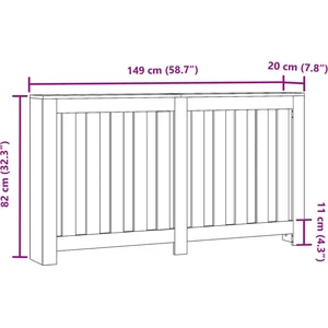 Comparateur de prix : vidaXL Cache-radiateur chêne artisanal 149x20x82 cm bois d'ingénierie