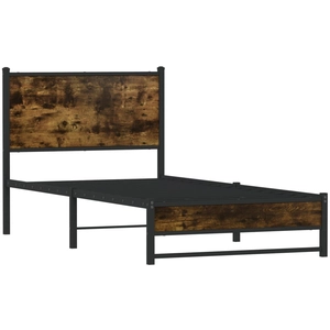 Vidaxl - Cadre de lit en métal sans matelas chêne fumé 80x200 cm 441859 pas cher