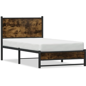 vidaXL Cadre de lit en métal sans matelas chêne fumé 75x190 cm pas cher