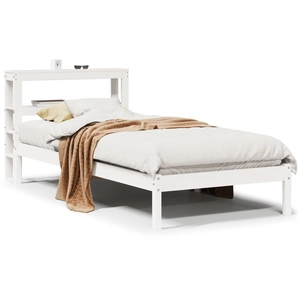 vidaXL Cadre de lit sans matelas blanc 200x200 cm bois massif de pin pas cher
