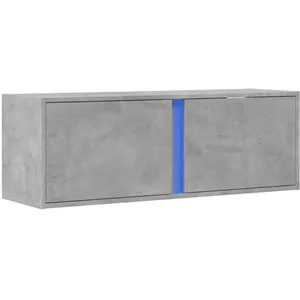 Comparateur de prix : vidaXL Meuble TV mural avec lumières LED gris béton 100x31x35 cm