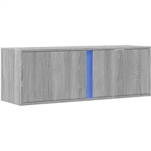 vidaXL Meuble TV mural avec lumières LED sonoma gris 100x31x35 cm pas cher