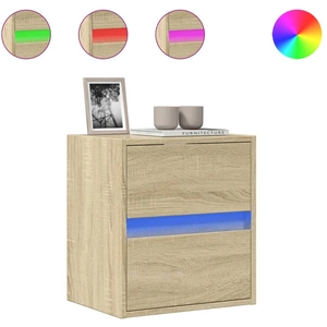 vidaXL Meuble TV mural avec lumières LED chêne sonoma 41x31x45 cm pas cher