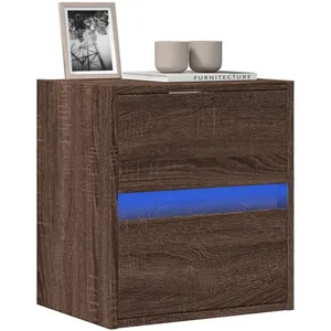 Comparateur de prix : vidaXL Meuble TV mural avec lumières LED chêne marron 41x31x45 cm