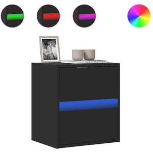 vidaXL Meuble TV mural avec lumières LED noir 80x31x45 cm pas cher