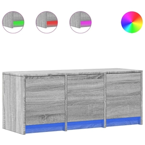 vidaXL Meuble TV avec LED sonoma gris 97x34x40 cm bois d'ingénierie pas cher