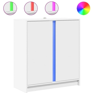 vidaXL Buffet avec LED blanc 77x34x85 cm bois d'ingénierie