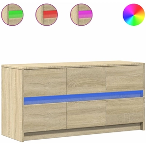 vidaXL Meuble TV avec LED chêne sonoma 100x34x50 cm bois d'ingénierie pas cher