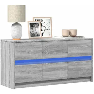 vidaXL Meuble TV avec LED sonoma gris 100x34x50 cm bois d'ingénierie pas cher