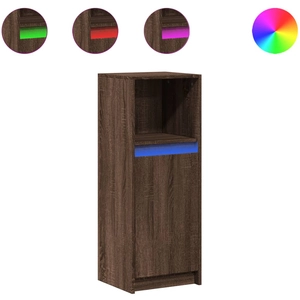 vidaXL Buffet avec LED chêne marron 72x34x100 cm bois d'ingénierie pas cher