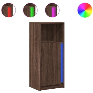 vidaXL Buffet avec LED chêne marron 42,5x34x100 cm bois d'ingénierie pas cher