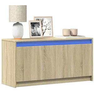 vidaXL Meuble TV avec LED chêne sonoma 100x34x50 cm bois d'ingénierie pas cher