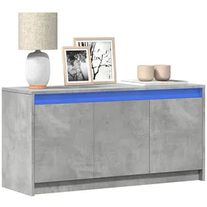 vidaXL Meuble TV avec LED gris béton 100x34x50 cm bois d'ingénierie pas cher