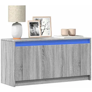 vidaXL Meuble TV avec LED sonoma gris 100x34x50 cm bois d'ingénierie pas cher