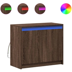 vidaXL Buffet avec LED chêne marron 72x34x61 cm bois d'ingénierie pas cher