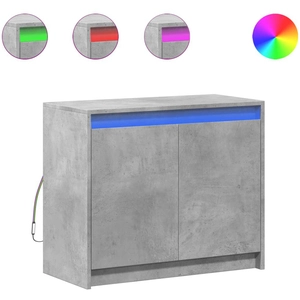 vidaXL Buffet avec LED gris béton 72x34x61 cm bois d'ingénierie pas cher