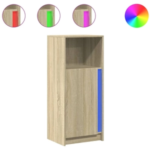 vidaXL Buffet avec LED chêne sonoma 77x34x100 cm bois d'ingénierie pas cher