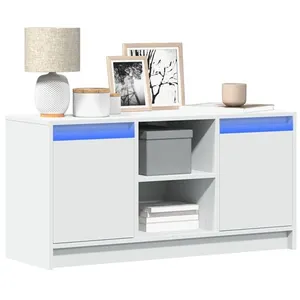 vidaXL Meuble TV avec LED blanc 100x34x50 cm bois d'ingénierie pas cher